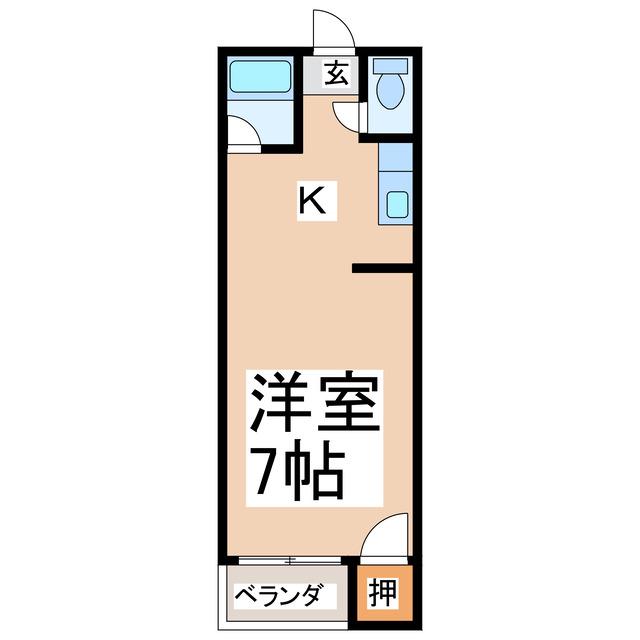 サテライトハイツ光の森(1K/1階)の間取り写真