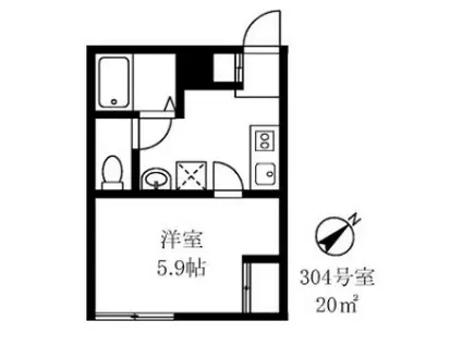 早稲田鶴巻IMAハウス(1K/3階)の間取り写真