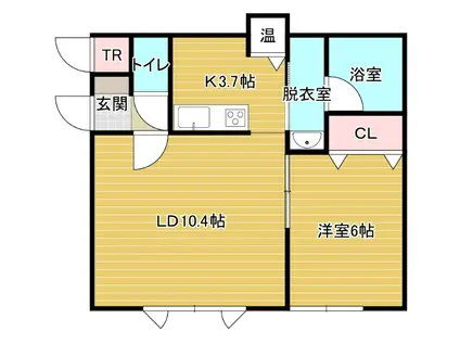 カーサクオーレ(1LDK/2階)の間取り写真