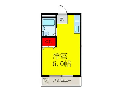 新和ハイツ(ワンルーム/2階)の間取り写真