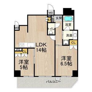 フロンティアタワー日本橋(2LDK/5階)の間取り写真