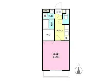 アーバンヒルズ(1K/1階)の間取り写真