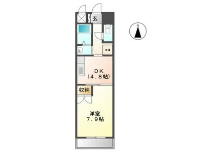 近鉄南大阪線 河内松原駅 徒歩33分 5階建 築19年(1DK/5階)の間取り写真