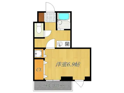 セレーノ日辰(1K/4階)の間取り写真