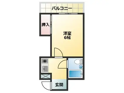 ルーモ矢田III(1K/3階)の間取り写真