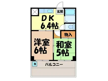 ヴィラ南山(2DK/1階)の間取り写真