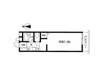 セティオ2番館(ワンルーム/1階)の間取り写真