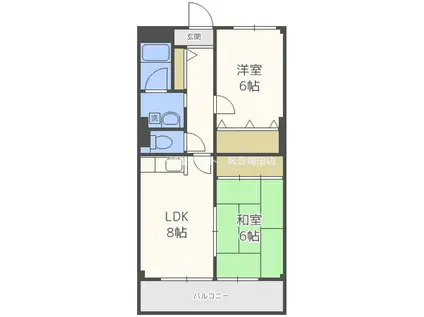 コンフォール(2DK/2階)の間取り写真