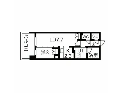 アーバンパーク淡路(1LDK/3階)の間取り写真
