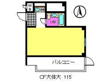 JR阪和線 日根野駅 徒歩33分 5階建 築37年(ワンルーム/1階)の間取り写真