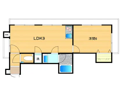 新宿ニューハウジング(1LDK/5階)の間取り写真