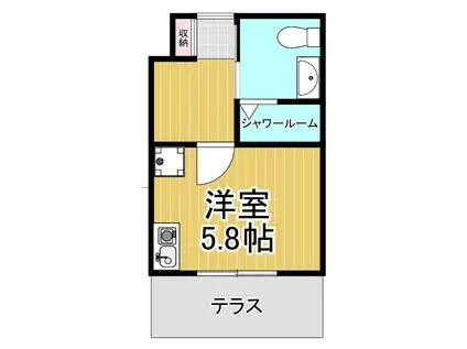 LIVE WITH LAB APM(ワンルーム/1階)の間取り写真