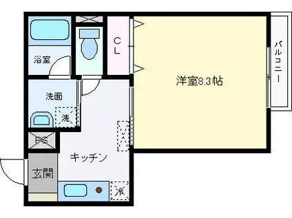 HALE-PONO(1K/3階)の間取り写真