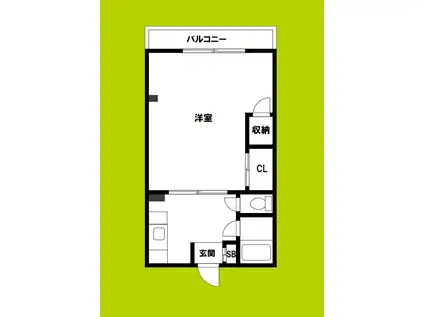 パレス帝塚山(1DK/3階)の間取り写真