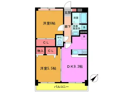 エムズ・ナセール(2LDK/5階)の間取り写真