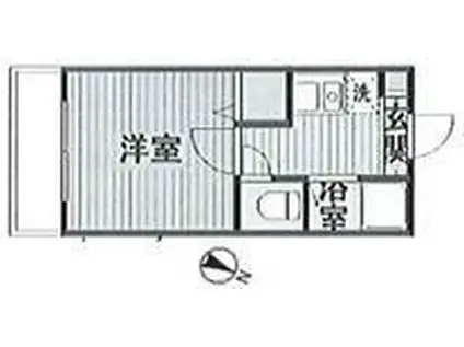 ランドフォレスト南林間Ⅰ(1K/1階)の間取り写真