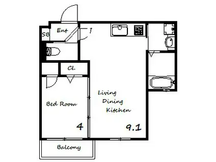 TERUMA MARE 妙法寺(1LDK/1階)の間取り写真