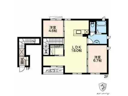 マメゾン(2LDK/2階)の間取り写真