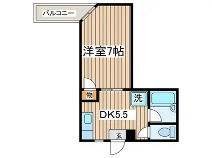 カネサカ第2関口マンション(1DK/5階)の間取り写真
