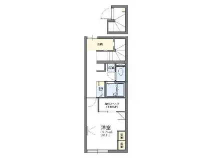 レオパレスセンチュリーII(1K/2階)の間取り写真