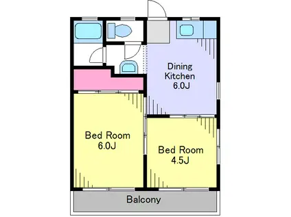 桜丘エイト(2DK/2階)の間取り写真