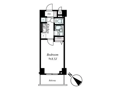 ル・リオン赤羽II(1K/5階)の間取り写真