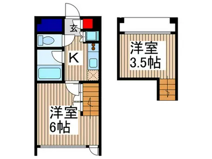 MUSISION川越(2K/4階)の間取り写真