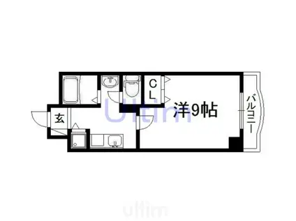 オーブ宇治(1K/2階)の間取り写真
