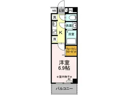 ディー・フラワー(1K/2階)の間取り写真