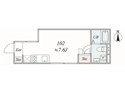 TRIAS305305(1K/1階)の間取り写真