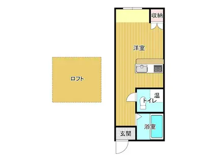 エアポート(ワンルーム/2階)の間取り写真