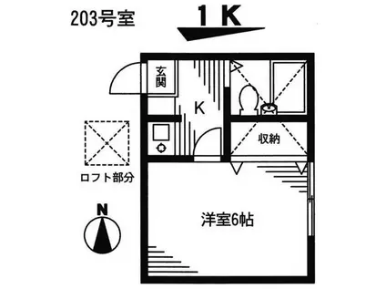 コーポ広央(1K/2階)の間取り写真