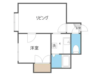 ドミールサッポロ(1LDK/2階)の間取り写真