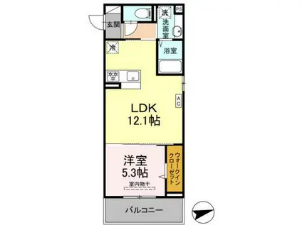 メゾングランレーヴ A棟(1LDK/3階)の間取り写真
