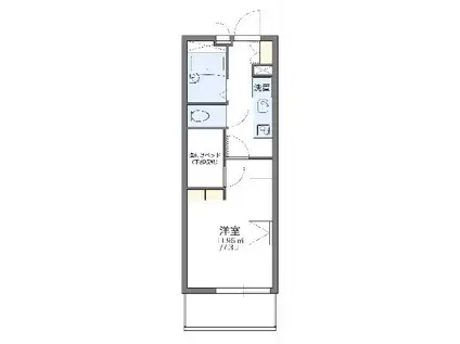 レオパレスRIVER LAND(1K/3階)の間取り写真