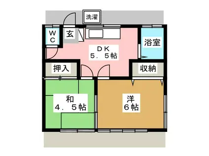 南町コーポ(2DK/1階)の間取り写真