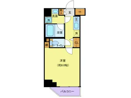 クレヴィスタ梅島(1K/6階)の間取り写真