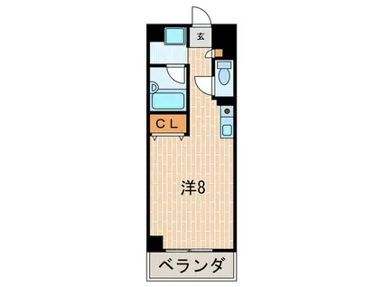 ラフィーネ苦楽園(ワンルーム/4階)の間取り写真