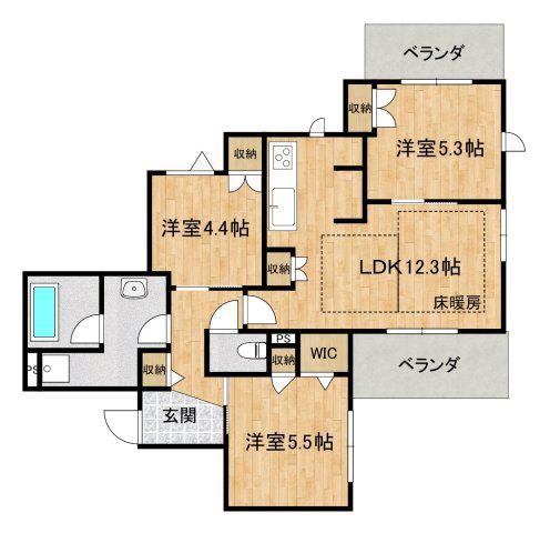 プランドール南流山(3LDK/3階)の間取り写真