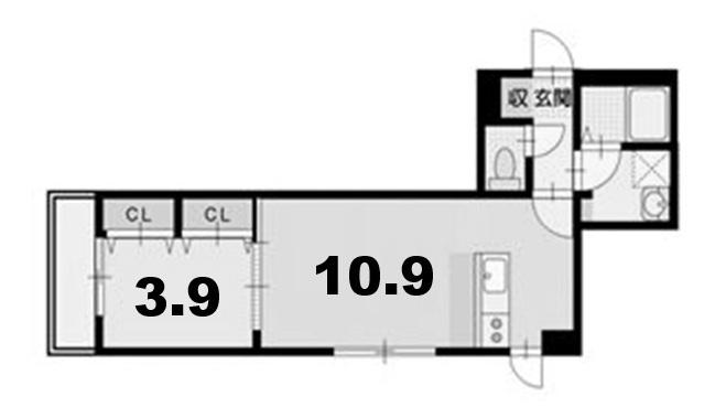 ヴェルデオーロ住吉(1LDK/3階)の間取り写真