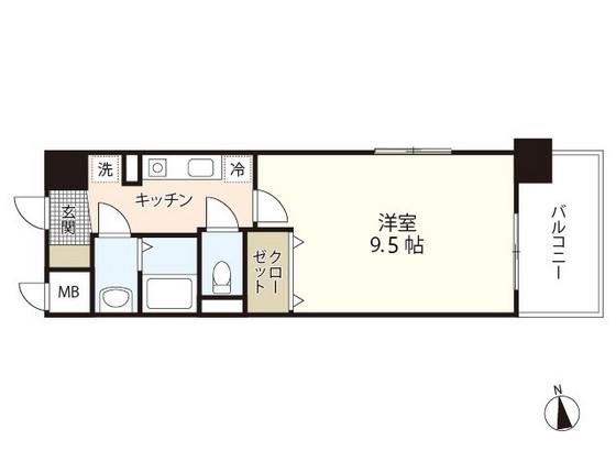 第21友建ビル(1K/8階)の間取り写真