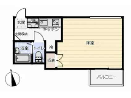 ジュネス城北新町II(1K/3階)の間取り写真