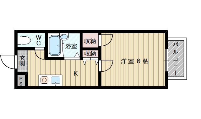 マンションパルス(1K/4階)の間取り写真