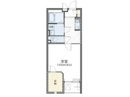 レオネクストエクセルアサヒII(1K/2階)の間取り写真