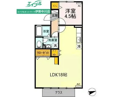 セジュールIBA(1LDK/1階)の間取り写真