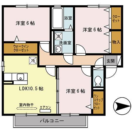 エスペランサB(3LDK/2階)の間取り写真