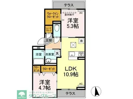 NANAICHI FIOREB(2LDK/1階)の間取り写真