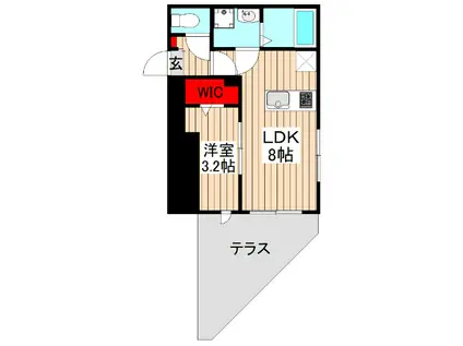 CLAIR DE LUNE(1LDK/1階)の間取り写真