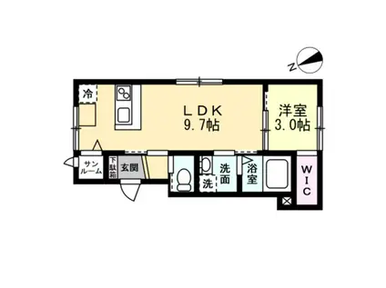 ALMO(1LDK/1階)の間取り写真