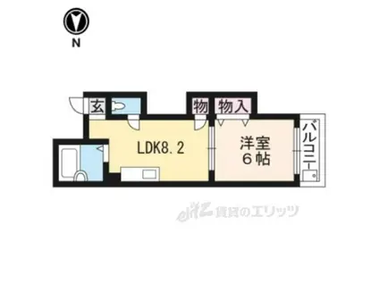 ミレイ大宮(1DK/3階)の間取り写真